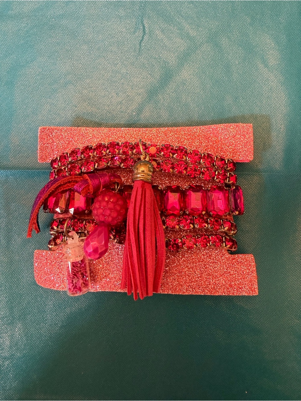 Hot Pink Disco Shimmer Bracelet Stack